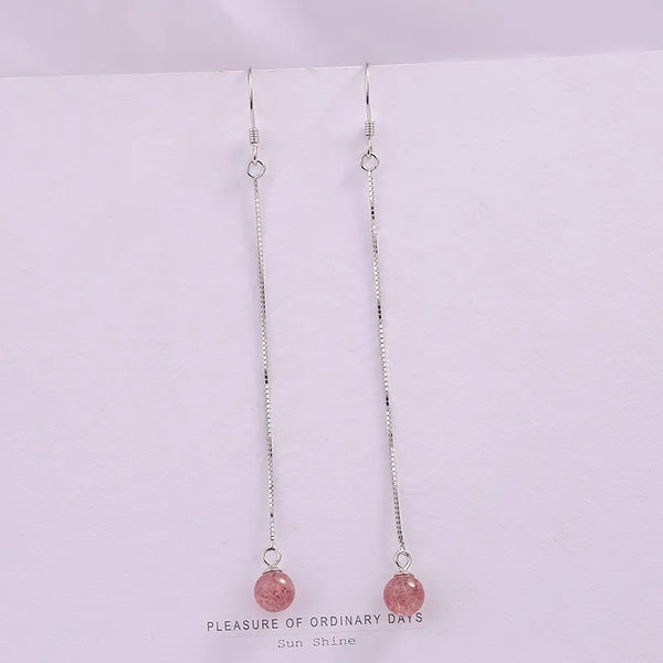 Pink Crystal Earrings | 925 Sterling Silver