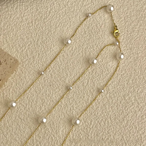 Beading Artificial Pearl Necklace | Stainless Steel