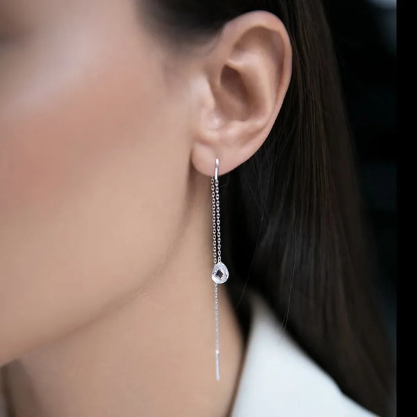 Cable Zircon Necklace | 925 Sterling Silver