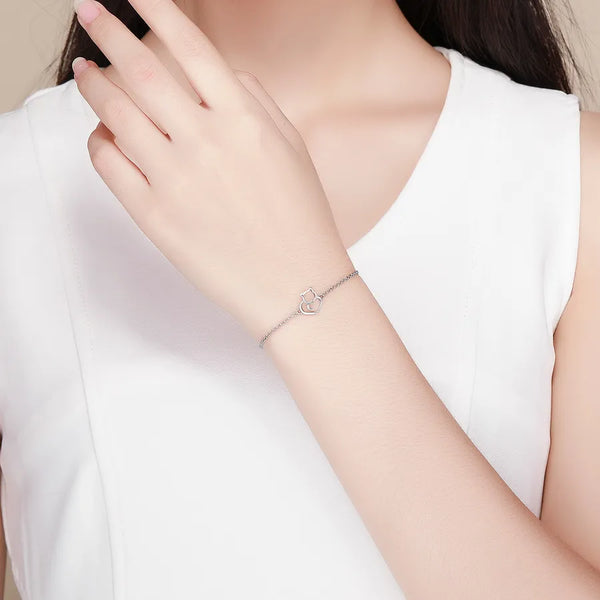Cat Floral Bracelet | 925 Sterling Silver