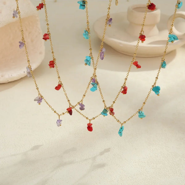 Natural Stone Necklace | Stainless Steel
