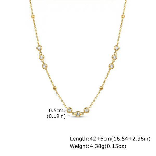 Solid Zircon Necklace | Stainless Steel