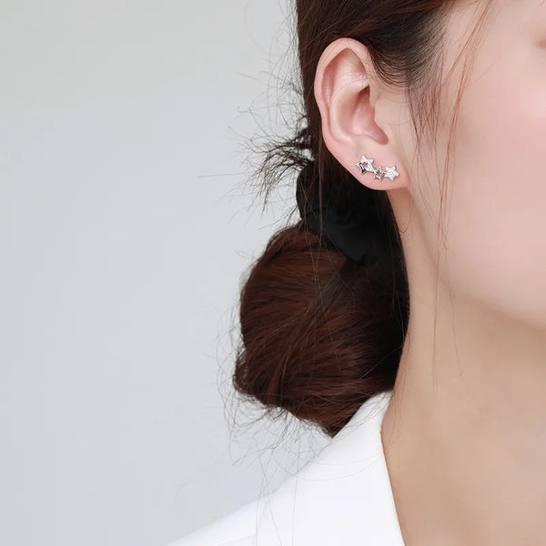 Fashionable Celestial Stud Earrings | 925 Sterling Silver