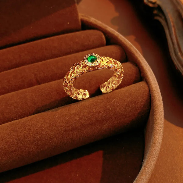 Inlaid Zircon Ring | Copper