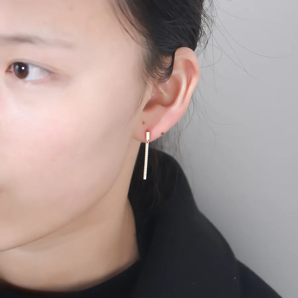 Gold-Plated Zircon Drop Earrings | 925 Sterling Silver