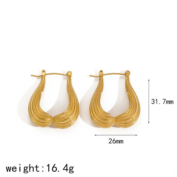 Vintage Geometric Hoop Earrings | Stainless Steel