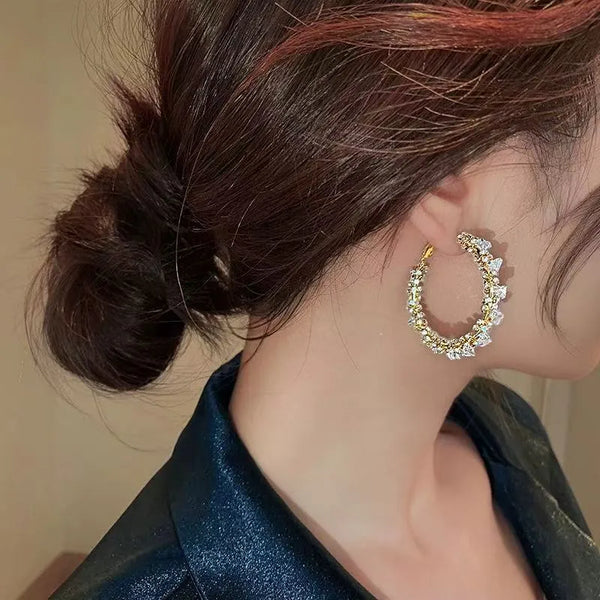 Exaggerated Zircon Earrings | Copper