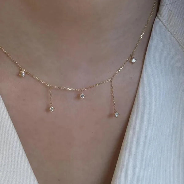 Zircon Necklace | Brass
