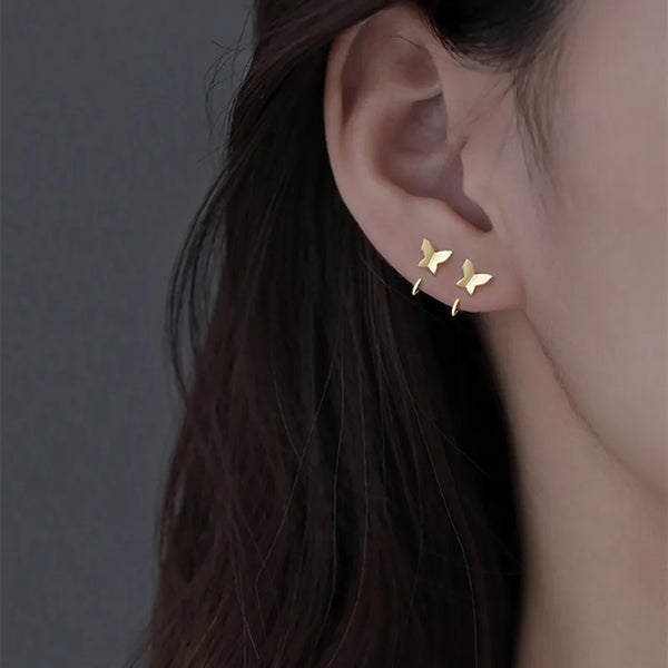 Sweet Butterfly Stud Earrings | 925 Sterling Silver