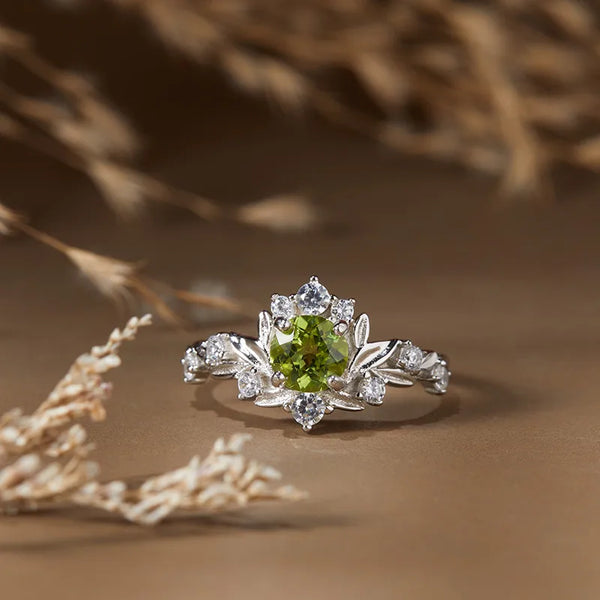 Crystal Leaf Ring | 925 Sterling Silver