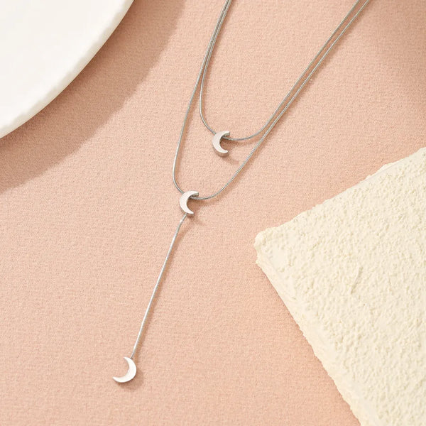 Silver-Plated Celestial Necklace | Stainless Steel