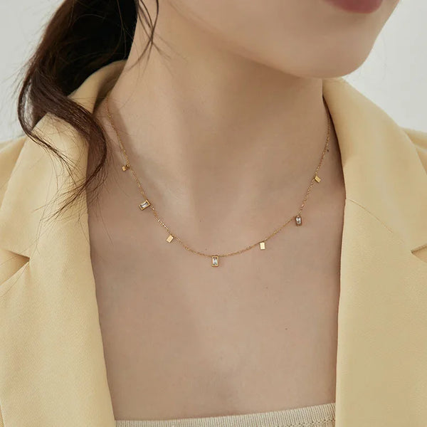Zircon Necklace | Titanium Steel