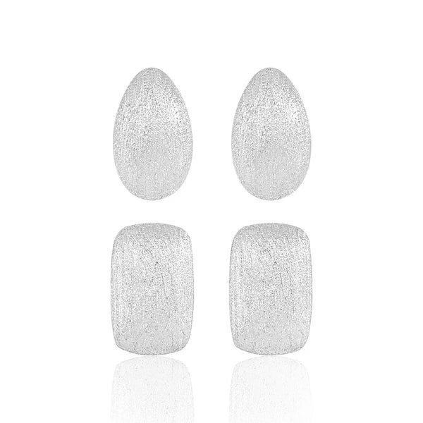 Silver-Plated Geometric Stud Earrings | 925 Sterling Silver