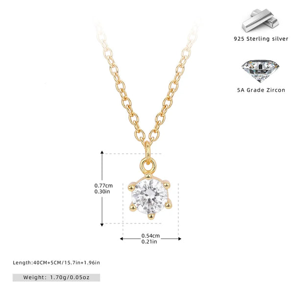 White Zircon Pendant Necklace | 925 Sterling Silver