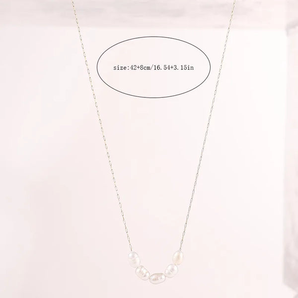 Box Chain Freshwater Pearl Necklace | Stainless Steel