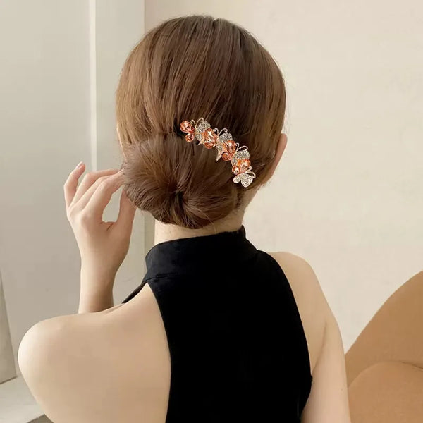 Floral Hair Chain Hair Clip | Alloy