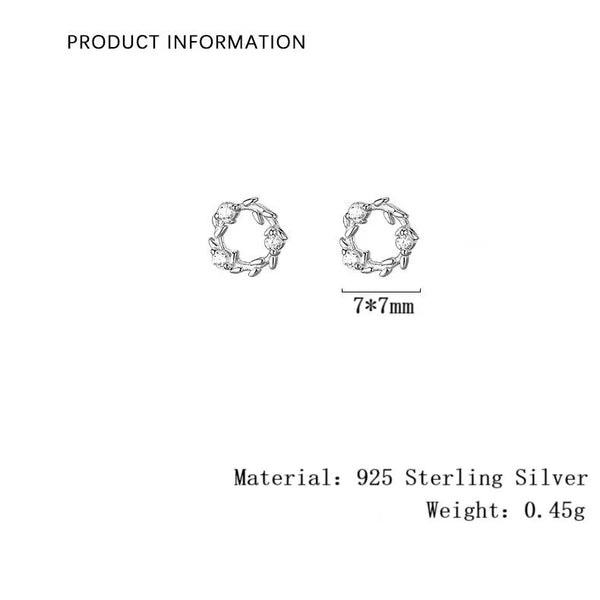 Wreath Zircon Stud Earrings | 925 Sterling Silver