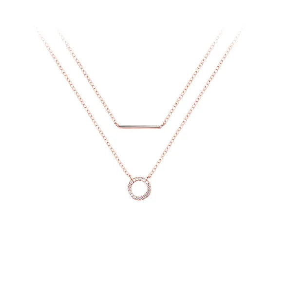 Double Zircon Necklace | 925 Sterling Silver