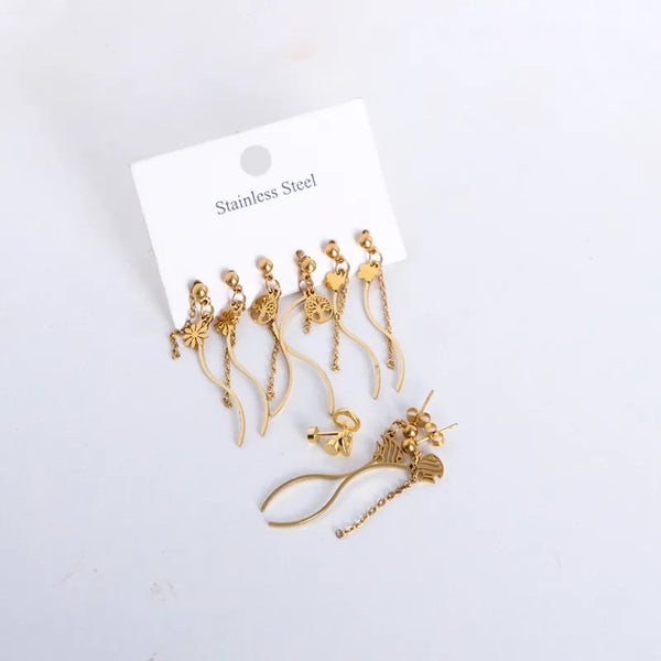 Heart Drop Earrings | Stainless Steel