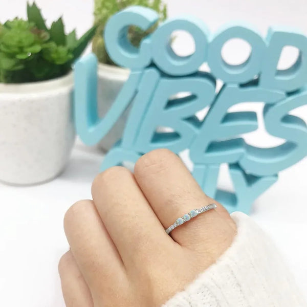 Opal Geometric Ring | 925 Sterling Silver
