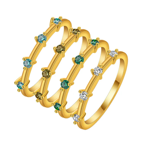 Green Geometric Ring | Copper