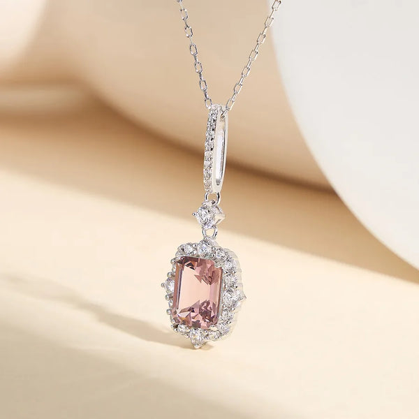 Pink Floral Pendant Necklace | 925 Sterling Silver