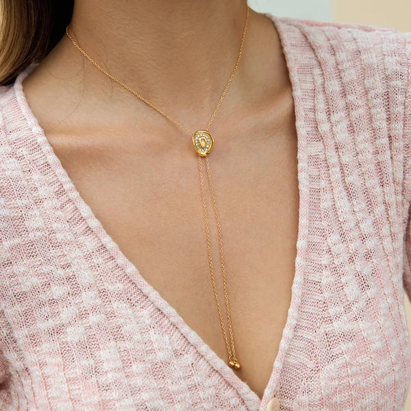 Designer Zircon Necklace | Stainless Steel