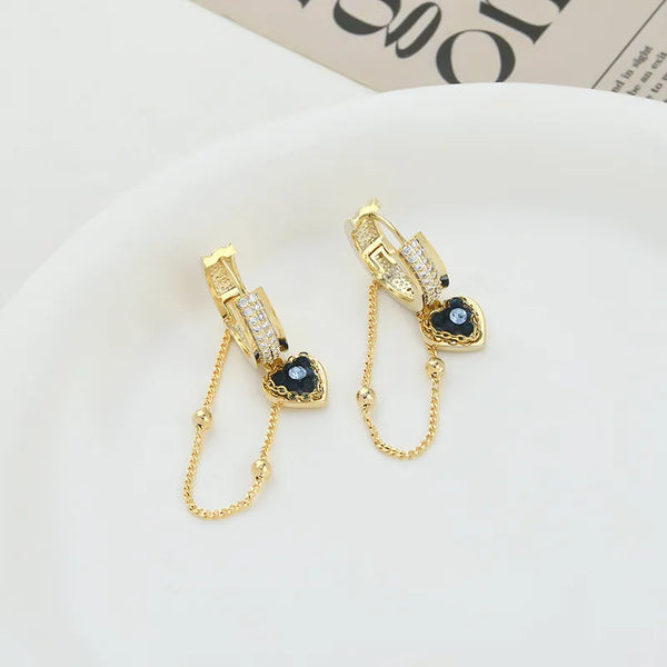 Tassel Heart Drop Earrings | Copper