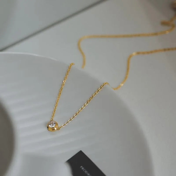 Rhinestone Necklace | Stainless Steel