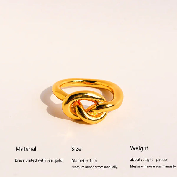 Square Geometric Ring | Brass