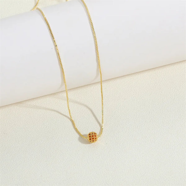 Zircon Pendant Necklace | Copper