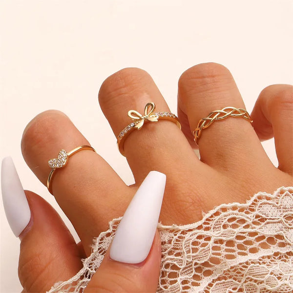 Rhinestone Heart Ring | Copper