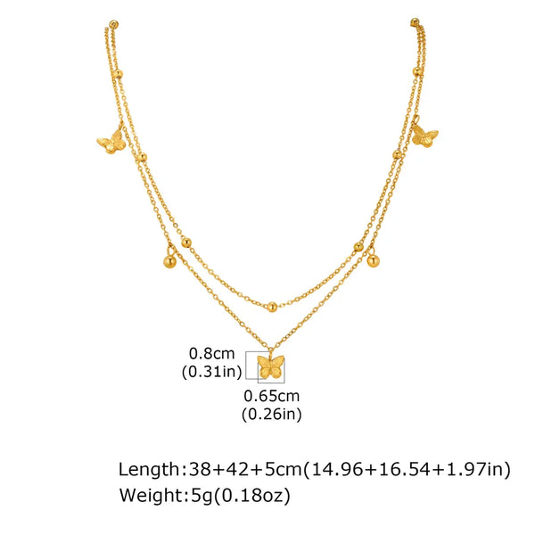 Double Butterfly Necklace | Stainless Steel