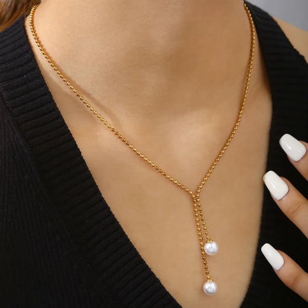 Pearl Necklace | Stainless Steel