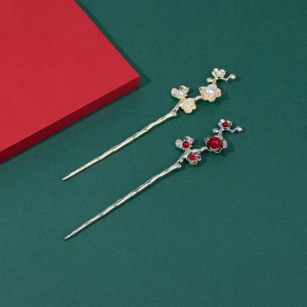 White Floral Hairpin Headband | Metal