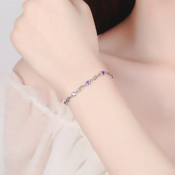 Crystal Heart Bracelet | 925 Sterling Silver