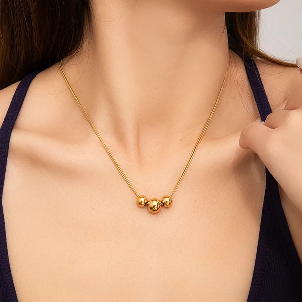 Electroplated Geometric Necklace | Stainless Steel