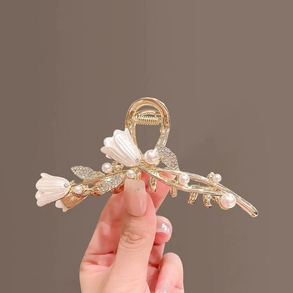Rhinestone Floral Hair Claw | Rhinestone