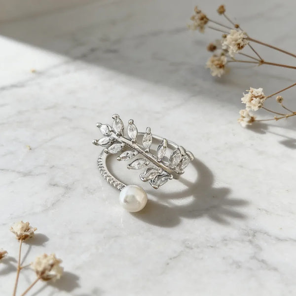 Zircon Artificial Pearl Ring | Artificial Pearl