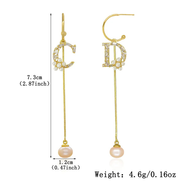 Zircon Pearl Earrings | 925 Sterling Silver