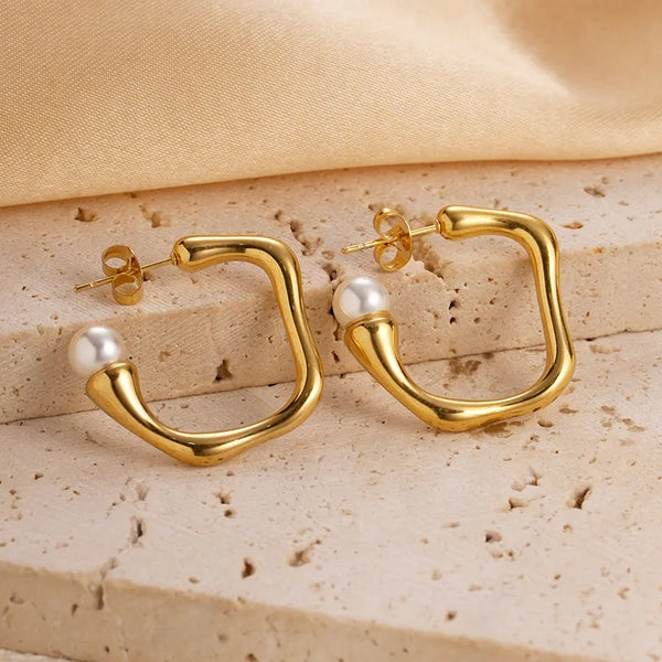 Pearl Earrings | Stainless Steel