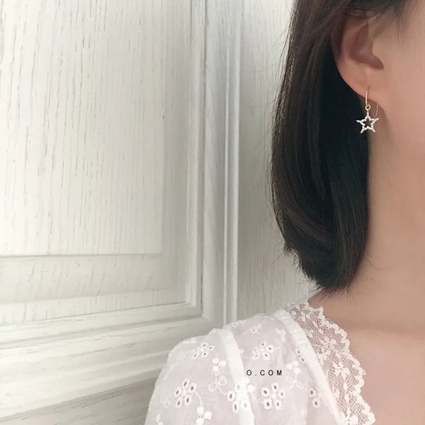 Pentagram Zircon Stud Earrings | 925 Sterling Silver