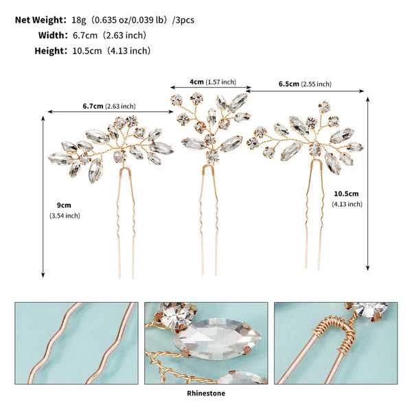 Leaf Hairpin Headband | Rhinestone
