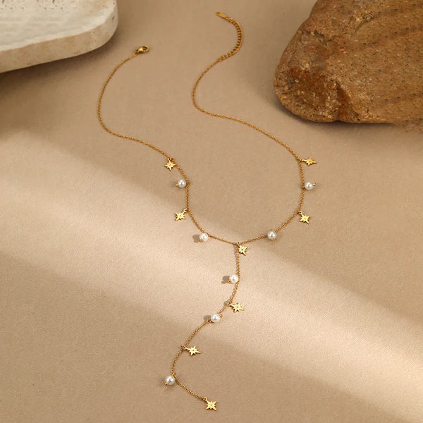 Gold-Plated Pearl Necklace | Stainless Steel