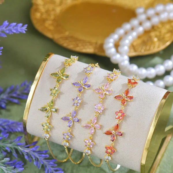 Floral Butterfly Bracelet | Copper