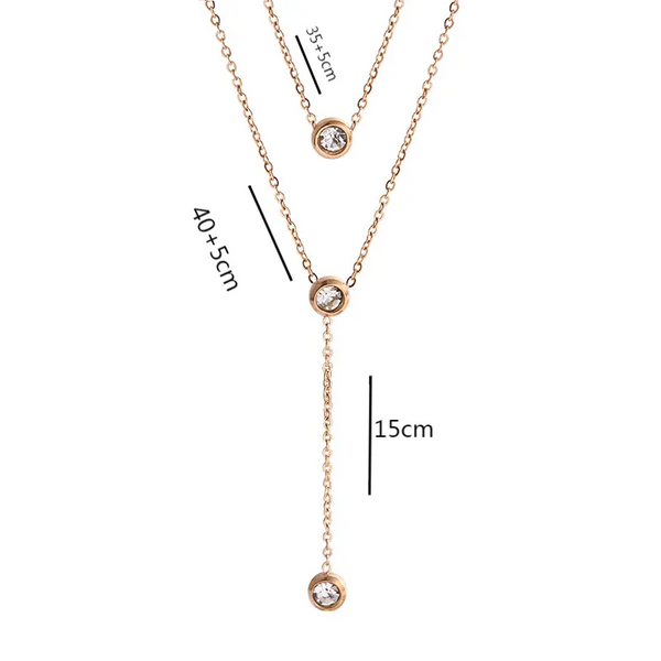 Round Zircon Necklace | Titanium Steel