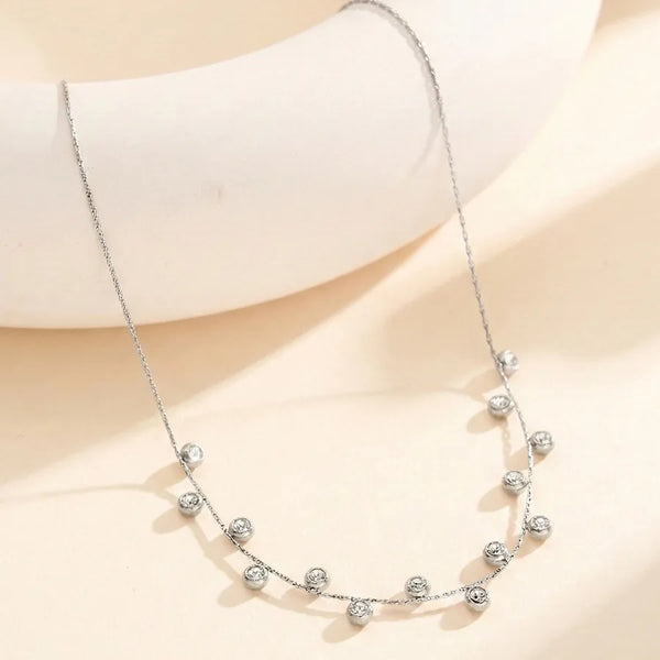 Geometric Zircon Necklace | Stainless Steel