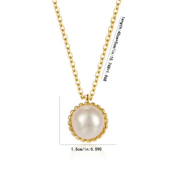 Artificial Pearl Pendant Necklace | 925 Sterling Silver
