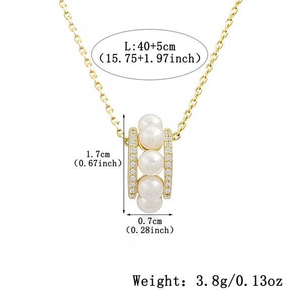 Shell Artificial Pearl Necklace | Copper