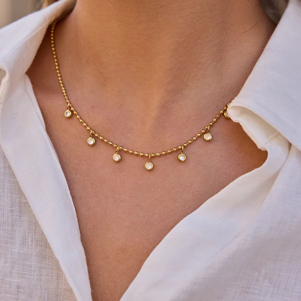 Green Zircon Necklace | Stainless Steel